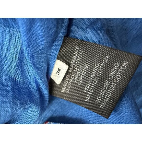 Isabel Marant Étoile Esther Blue Floral One Shoulder Dress Size US 2 XS - Picture 14 of 15